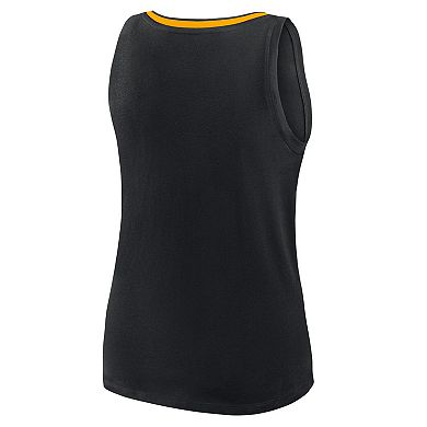 Women's Logo Athletic Black Pittsburgh Steelers Plus Size Stellar Win V-Neck Tank Top