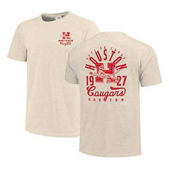 Men's Cream Houston Cougars Comfort Colors Mascot Overlay T-Shirt