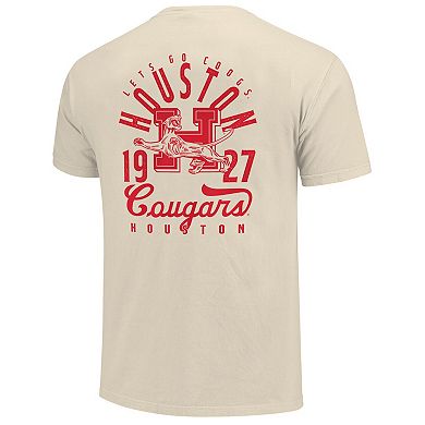 Men's Cream Houston Cougars Comfort Colors Mascot Overlay T-Shirt