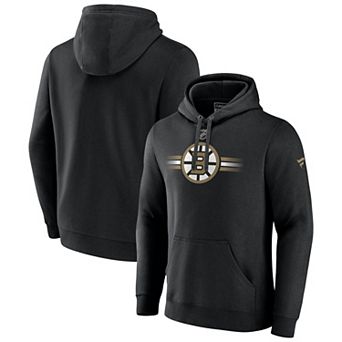 Men's Fanatics Black Boston Bruins Secondary Logo Pullover Hoodie