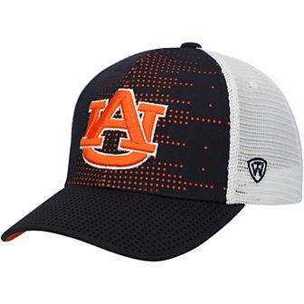 Youth Top of the World Black/White Auburn Tigers Crushed Adjustable Hat