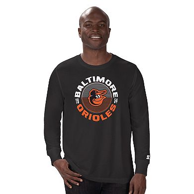 Men's Starter Black Baltimore Orioles Halftime Long Sleeve T-Shirt