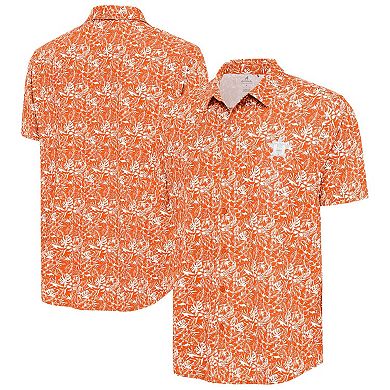 Men's Antigua Orange Houston Astros Resort Button-Up Shirt