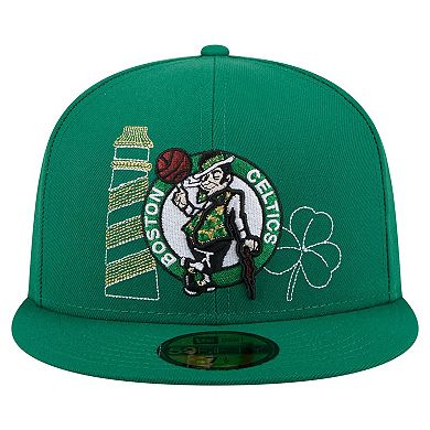 Men's New Era Kelly Green Boston Celtics State Stitch 59FIFTY Fitted Hat