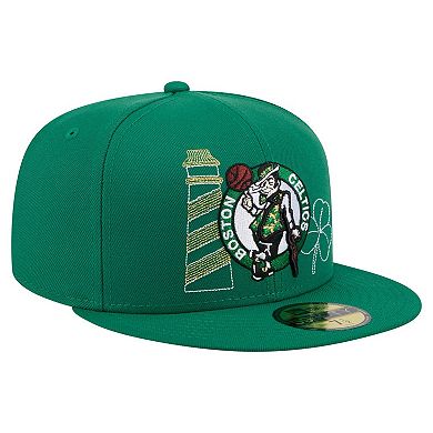 Men's New Era Kelly Green Boston Celtics State Stitch 59FIFTY Fitted Hat