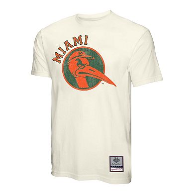 Men's Mitchell & Ness Cream Miami Hurricanes Vintage Tone T-Shirt