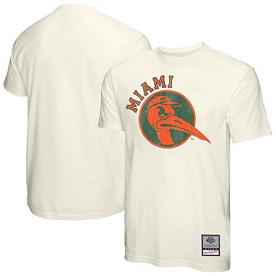 Men's Mitchell & Ness Cream Miami Hurricanes Vintage Tone T-Shirt
