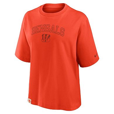 Women's Nike Orange Cincinnati Bengals Arch Boxy T-Shirt