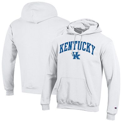 Men's Champion White Kentucky Wildcats Arch Over Logo Pullover Hoodie