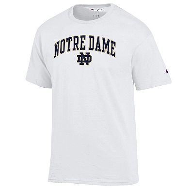 Men's Champion White Notre Dame Fighting Irish Arched Logo T-Shirt