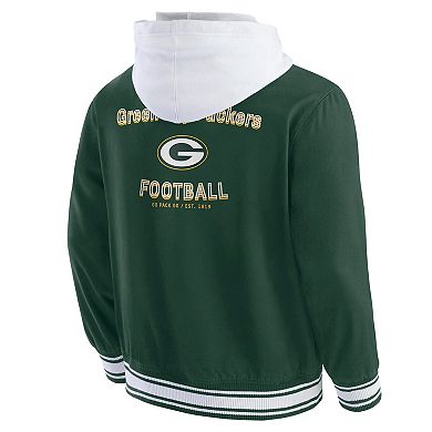 Men's Darius Rucker Collection by Fanatics Green Green Bay Packers Full-Snap Hoodie Jacket