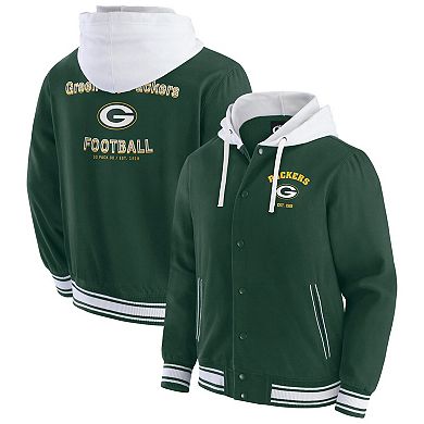 Men's Darius Rucker Collection by Fanatics Green Green Bay Packers Full-Snap Hoodie Jacket