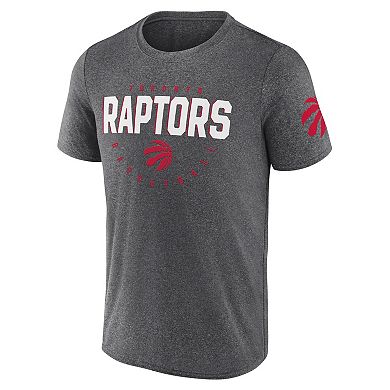 Men's Heather Charcoal Toronto Raptors Block Practice Performance T-Shirt