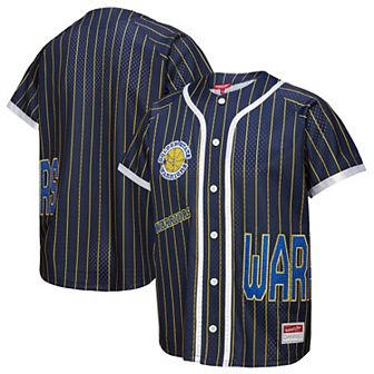Women's Mitchell & Ness x DANNIJO Blue Golden State Warriors Fashion Baseball Jersey
