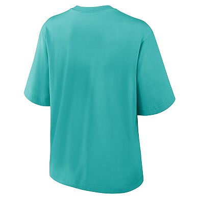 Women's Nike Aqua Miami Dolphins Arch Boxy T-Shirt