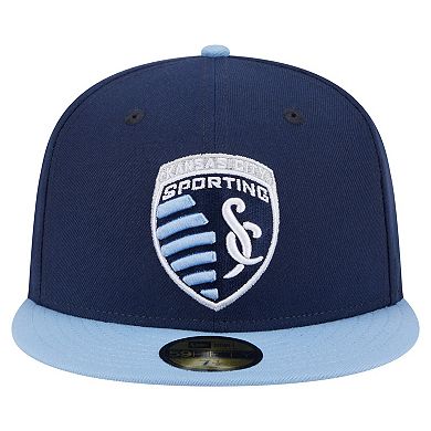 Men's New Era Navy Sporting Kansas City 2025 Kickoff 59FIFTY Fitted Hat