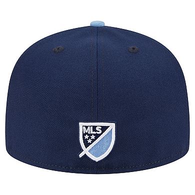 Men's New Era Navy Sporting Kansas City 2025 Kickoff 59FIFTY Fitted Hat