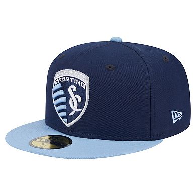 Men's New Era Navy Sporting Kansas City 2025 Kickoff 59FIFTY Fitted Hat