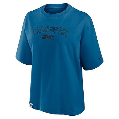 Women's Nike Blue Seattle Seahawks Arch Boxy T-Shirt