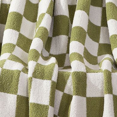 Elegant Comfort 50" x 70" Ultra Soft Checkered Knitted Throw Blanket