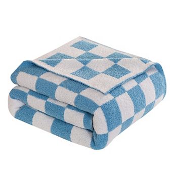 Elegant Comfort 50" x 70" Ultra Soft Checkered Knitted Throw Blanket