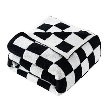 Elegant Comfort 50" x 70" Ultra Soft Checkered Knitted Throw Blanket