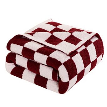 Elegant Comfort 50" x 70" Ultra Soft Checkered Knitted Throw Blanket