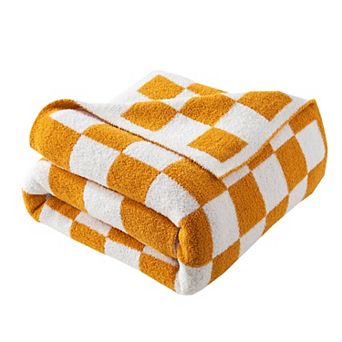 Elegant Comfort 50" x 70" Ultra Soft Checkered Knitted Throw Blanket