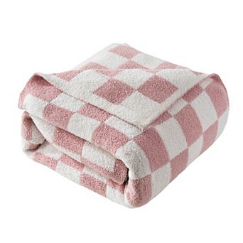 Elegant Comfort 50" x 70" Ultra Soft Checkered Knitted Throw Blanket