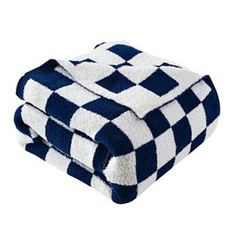 Elegant Comfort 50" x 70" Ultra Soft Checkered Knitted Throw Blanket