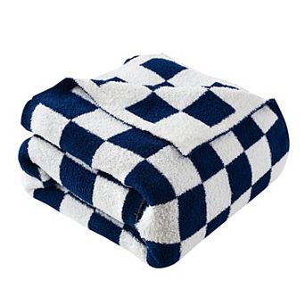 Elegant Comfort 50" x 70" Ultra Soft Checkered Knitted Throw Blanket