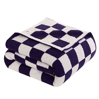Elegant Comfort 50" x 70" Ultra Soft Checkered Knitted Throw Blanket