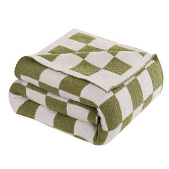 Elegant Comfort 50" x 70" Ultra Soft Checkered Knitted Throw Blanket