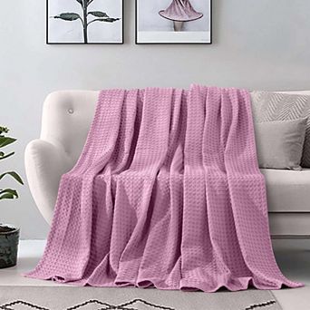 Elegant Comfort Cotton Waffle Blanket