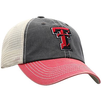 Men's Top of the World Black/Red Texas Tech Red Raiders Off-Road Adjustable Hat