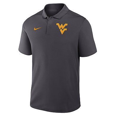 Men's Nike Anthracite West Virginia Mountaineers Primetime Victory Primary Logo Performance Polo