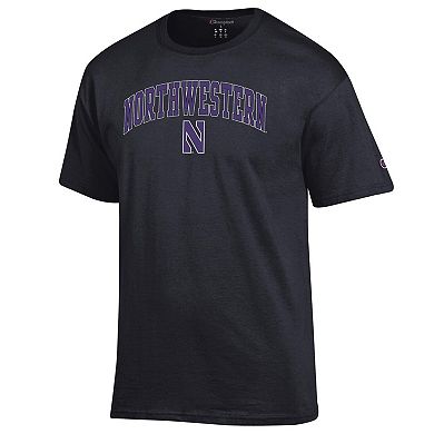 Men's Champion Black Northwestern Wildcats Arched Logo T-Shirt