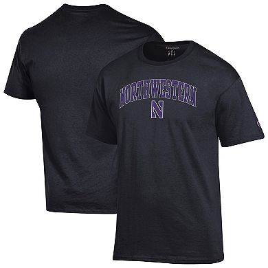 Men's Champion Black Northwestern Wildcats Arched Logo T-Shirt