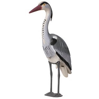 30 Inch Heron Decoy Standing Crane Sculpture for Yard Patio Pond Garden and Landscaping Decor