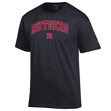 Men's Champion Black Rutgers Scarlet Knights Arched Logo T-Shirt