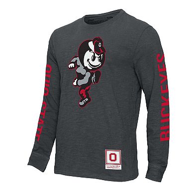 Men's Mitchell & Ness Charcoal Ohio State Buckeyes Team Pride Long Sleeve T-Shirt