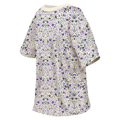Women's New Era Cream Baltimore Ravens Glam Game Floral T-Shirt