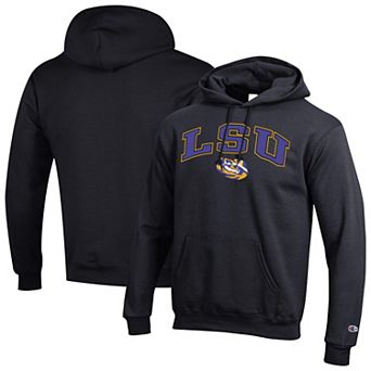 Men's Champion Black LSU Tigers Arch Over Logo Pullover Hoodie