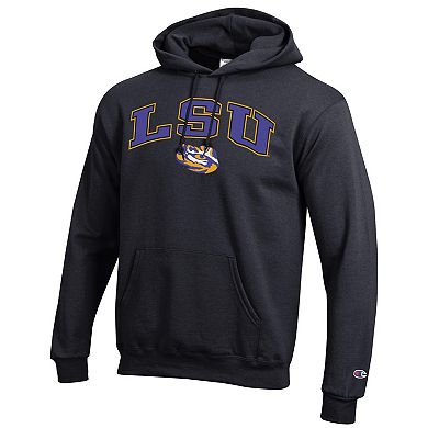 Men's Champion Black LSU Tigers Arch Over Logo Pullover Hoodie