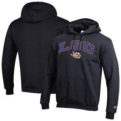 Men's Champion Black LSU Tigers Arch Over Logo Pullover Hoodie