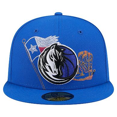 Men's New Era Blue Dallas Mavericks State Stitch 59FIFTY Fitted Hat