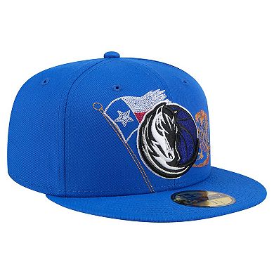 Men's New Era Blue Dallas Mavericks State Stitch 59FIFTY Fitted Hat