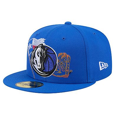 Men's New Era Blue Dallas Mavericks State Stitch 59FIFTY Fitted Hat