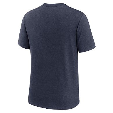 Men's Nike Heather Navy Atlanta Braves Logo Tri-Blend T-Shirt