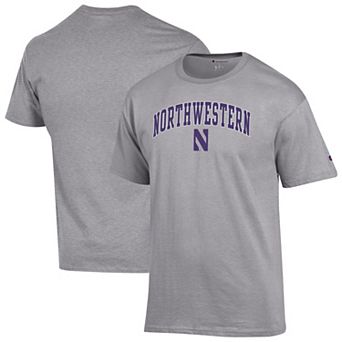 Men's Champion Heather Gray Northwestern Wildcats Arch Over Logo T-Shirt